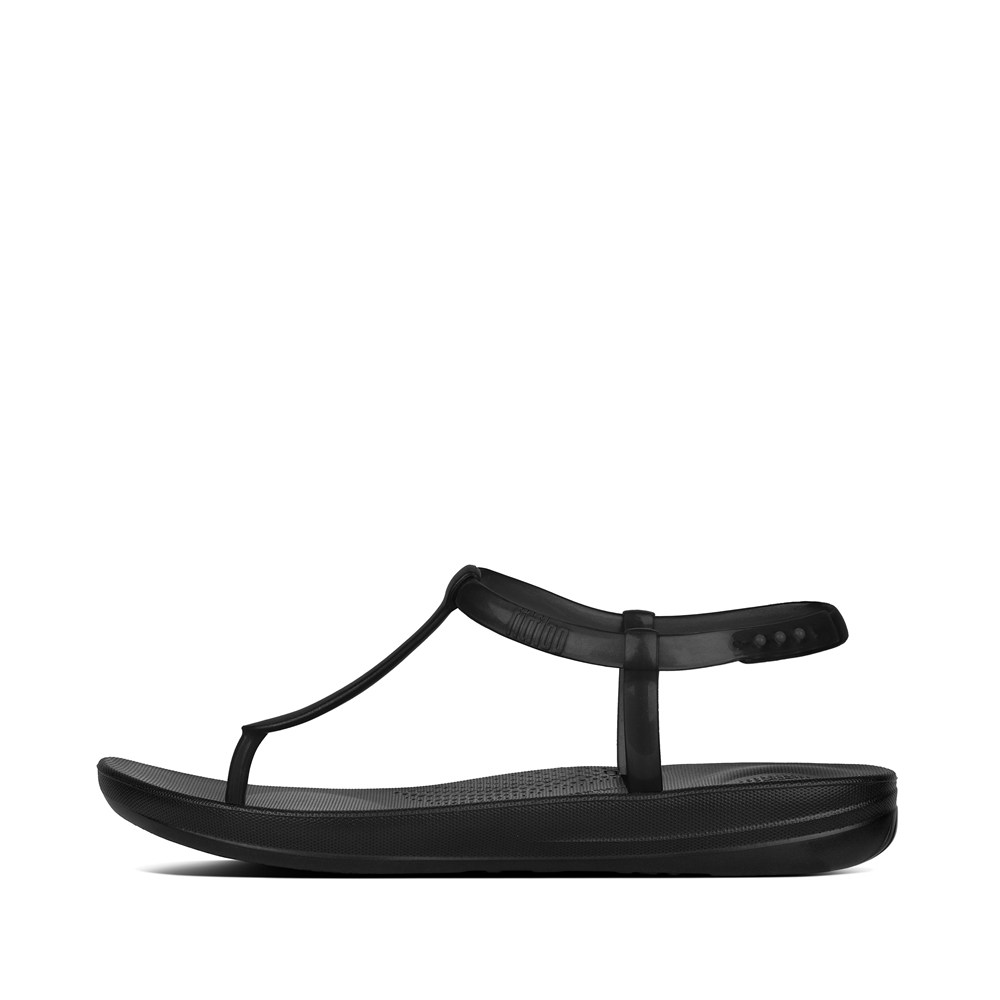 Fitflop Womens Sandals - Iqushion Splash Pearlised Back-strap - Black - 096-LXUMAE